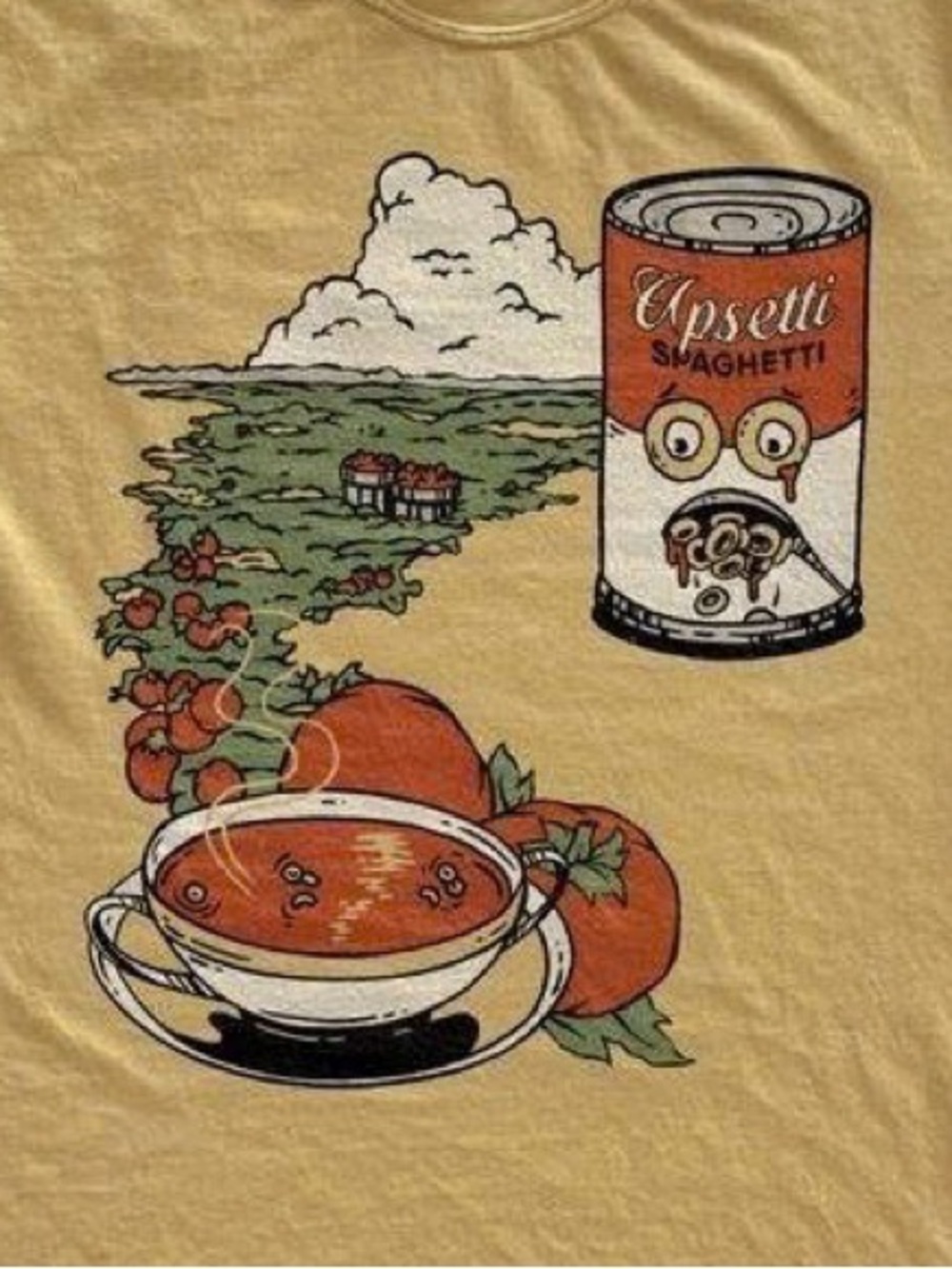 Upsetti Spaghetti Graphic Tee - Yellow - Picture 2 of 2